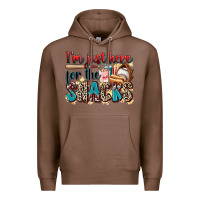 Chestnut i'm just here for the snacks Premium Hoodie - Zillion Design Studio