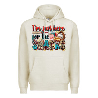 Oatmeal Heather i'm just here for the snacks Premium Hoodie - Zillion Design Studio