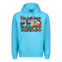 Ocean Blue i'm just here for the snacks Premium Hoodie - Zillion Design Studio