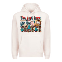 Pale Pink i'm just here for the snacks Premium Hoodie - Zillion Design Studio