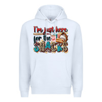 White i'm just here for the snacks Premium Hoodie - Zillion Design Studio