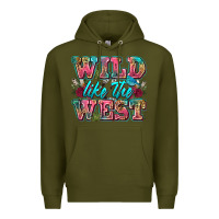 Army Green wild like the west Premium Hoodie - Zillion Design Studio