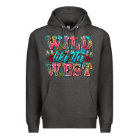 Charcoal Heather wild like the west Premium Hoodie - Zillion Design Studio
