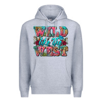 Heather Grey wild like the west Premium Hoodie - Zillion Design Studio
