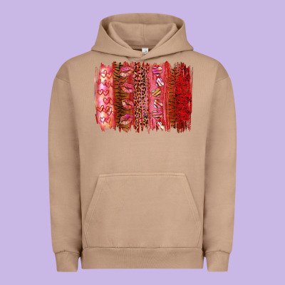 Valentine's Day Brushstroke Urban Hoodie Designed By Ranaportraitstore
