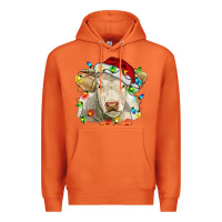 Carrot charolais cattle cow with christmas lights and hat Premium Hoodie - RanaPortraitStore