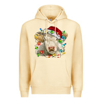 Pina Colada charolais cattle cow with christmas lights and hat Premium Hoodie - RanaPortraitStore