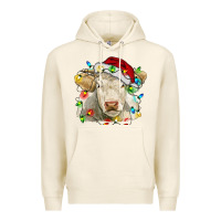 Tofu charolais cattle cow with christmas lights and hat Premium Hoodie - RanaPortraitStore