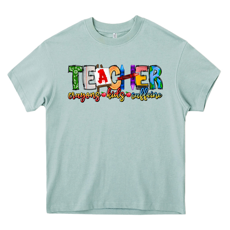 Teacher Cryons Kids Caffeine Heavy Core Tee by CowhideDigitalArt | Teevron