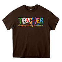 Chocolate Brown Teacher Cryons Kids Caffeine Heavy Core Tee - CowhideDigitalArt
