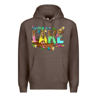 Coffee living on lake time Premium Hoodie - texasbilliewilder