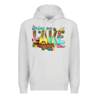 Dove Grey living on lake time Premium Hoodie - texasbilliewilder