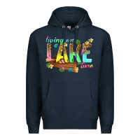Navy living on lake time Premium Hoodie - texasbilliewilder