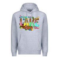 Heather Grey living on lake time Premium Hoodie - texasbilliewilder