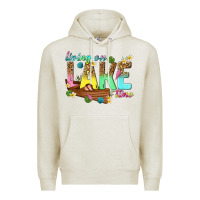 Oatmeal Heather living on lake time Premium Hoodie - texasbilliewilder