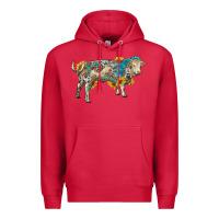 Cardinal charolais bull with sunflowers and gemstone western patterns Premium Hoodie - RanaPortraitStore