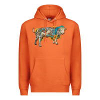 Carrot charolais bull with sunflowers and gemstone western patterns Premium Hoodie - RanaPortraitStore