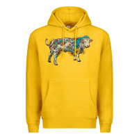 Lemon charolais bull with sunflowers and gemstone western patterns Premium Hoodie - RanaPortraitStore
