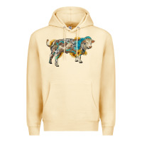 Pina Colada charolais bull with sunflowers and gemstone western patterns Premium Hoodie - RanaPortraitStore