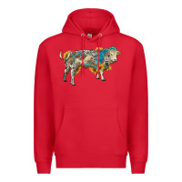 Red charolais bull with sunflowers and gemstone western patterns Premium Hoodie - RanaPortraitStore