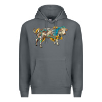 Rock charolais bull with sunflowers and gemstone western patterns Premium Hoodie - RanaPortraitStore