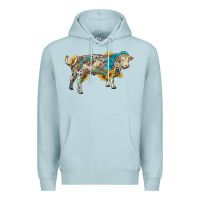 Blue Mist charolais bull with sunflowers and gemstone western patterns Premium Hoodie - RanaPortraitStore