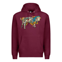 Burgundy charolais bull with sunflowers and gemstone western patterns Premium Hoodie - RanaPortraitStore