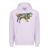 Lilac charolais bull with sunflowers and gemstone western patterns Premium Hoodie - RanaPortraitStore