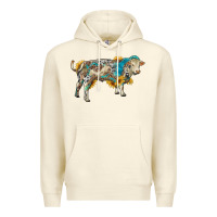 Sandshell charolais bull with sunflowers and gemstone western patterns Premium Hoodie - RanaPortraitStore