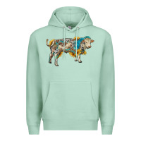 Seafoam charolais bull with sunflowers and gemstone western patterns Premium Hoodie - RanaPortraitStore