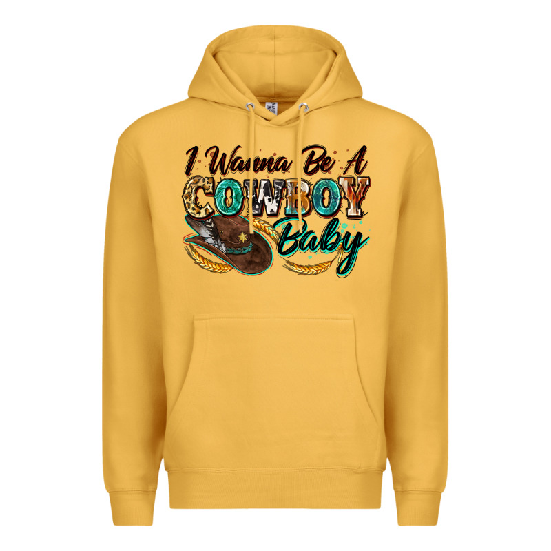 I Wanna Be A Cowboy Baby Premium Hoodie by Zillion Design Studio | Teevron