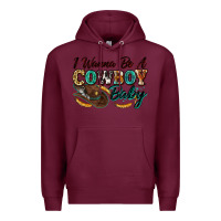Burgundy i wanna be a cowboy baby Premium Hoodie - Zillion Design Studio