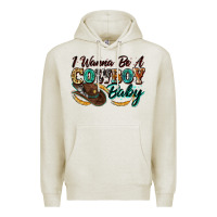 Oatmeal Heather i wanna be a cowboy baby Premium Hoodie - Zillion Design Studio