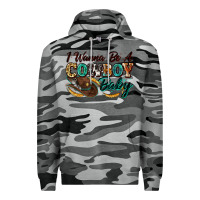 Slate Camo i wanna be a cowboy baby Premium Hoodie - Zillion Design Studio