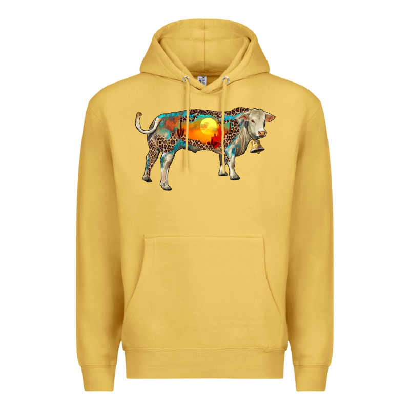Charolais Bull With Desert And Leopard Premium Hoodie by RanaPortraitStore | Teevron