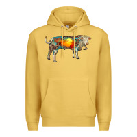 Antique Gold charolais bull with desert and leopard Premium Hoodie - RanaPortraitStore