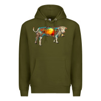 Army Green charolais bull with desert and leopard Premium Hoodie - RanaPortraitStore