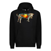 Black charolais bull with desert and leopard Premium Hoodie - RanaPortraitStore