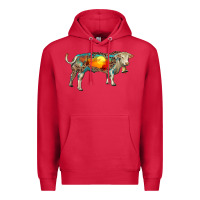 Cardinal charolais bull with desert and leopard Premium Hoodie - RanaPortraitStore