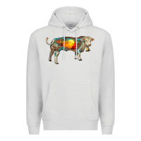 Dove Grey charolais bull with desert and leopard Premium Hoodie - RanaPortraitStore