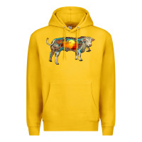 Lemon charolais bull with desert and leopard Premium Hoodie - RanaPortraitStore