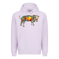 Lilac charolais bull with desert and leopard Premium Hoodie - RanaPortraitStore