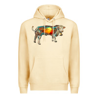 Pina Colada charolais bull with desert and leopard Premium Hoodie - RanaPortraitStore