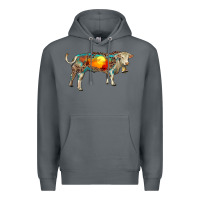 Rock charolais bull with desert and leopard Premium Hoodie - RanaPortraitStore