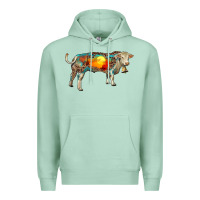 Seafoam charolais bull with desert and leopard Premium Hoodie - RanaPortraitStore