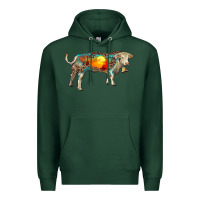 Sports Green charolais bull with desert and leopard Premium Hoodie - RanaPortraitStore