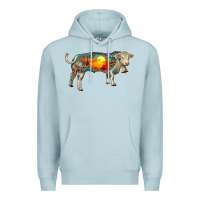 Blue Mist charolais bull with desert and leopard Premium Hoodie - RanaPortraitStore