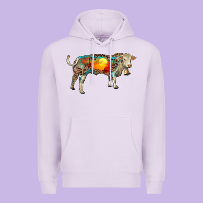Charolais Bull With Desert And Leopard Premium Hoodie Designed By Ranaportraitstore