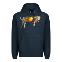 Navy charolais bull with desert and leopard Premium Hoodie - RanaPortraitStore
