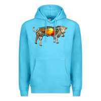 Ocean Blue charolais bull with desert and leopard Premium Hoodie - RanaPortraitStore